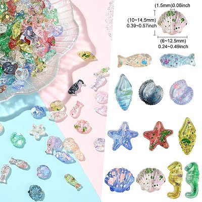 Ocean Transparent Resin Beads RESI-CJC0012-48-1