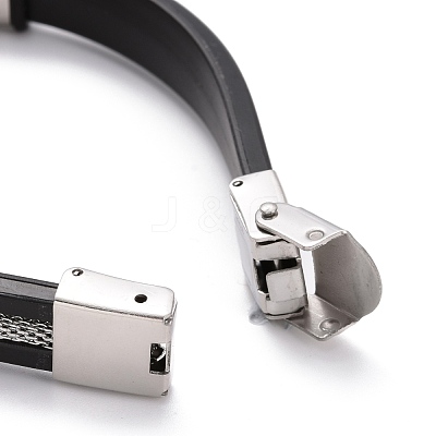 Men's Silicone Cord Bracelet BJEW-M206-02RGP-1