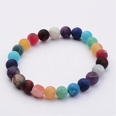 Natural Amazonite & Gemstone Beads Stretch Bracelets BJEW-JB02509-04-1