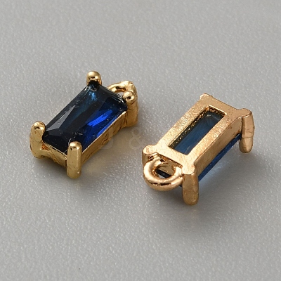 Golden Brass Micro Pave Cubic Zirconia Charms KK-WH0079-130C-1