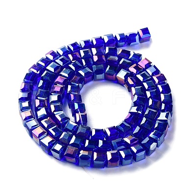 Electroplate Glass Beads Strands EGLA-R030-6x6mm-10-1