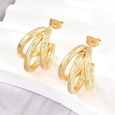 304 Stainless Steel Stud Earrings for Women SA-CBAB549-07G-1