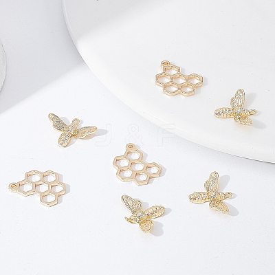 12Pcs 2 Style Brass Charms KK-BC0009-29-1