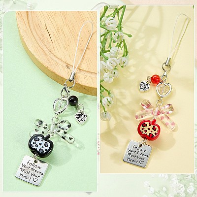 2Pcs 2 Colors Acrylic Mobile Straps MOBA-SZ0001-12-1