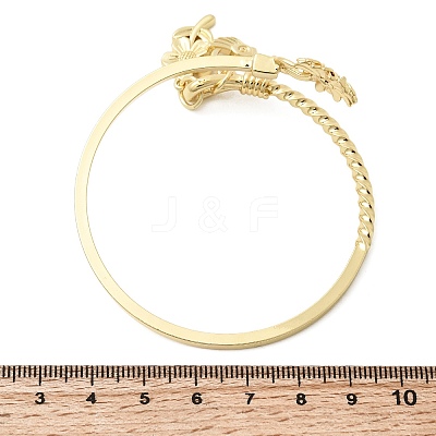 Brass Micro Pave Clear Cubic Zirconia Cuff Bangles BJEW-F526-02G-1