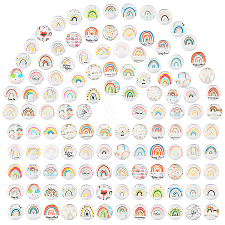 120Pcs Glass Cabochons GGLA-PH0001-25-1