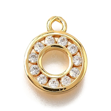 Brass Micro Pave Cubic Zirconia Pendants LS-KK-D385-02G-02-1