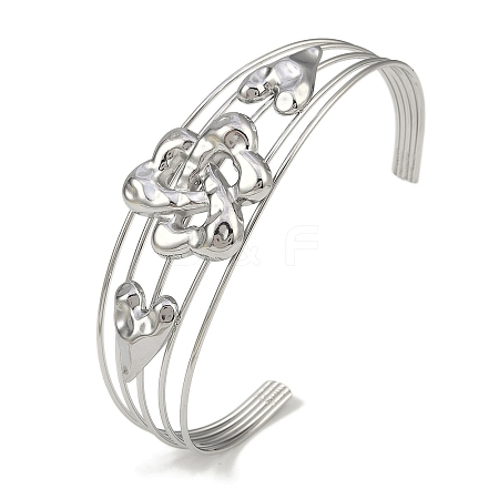 Non-Tarnish 304 Stainless Steel Hollow Open Cuff Bangles BJEW-Q348-03P-03-1