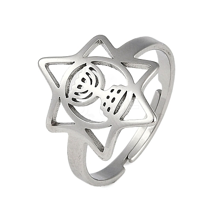 304 Stainless Steel Adjustable Rings for Women RJEW-M008-03P-1