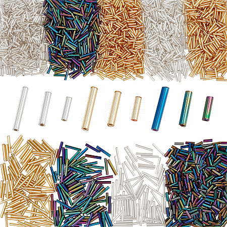 2700Pcs 9 Styles Glass Bugle Beads SEED-PA0001-11-1