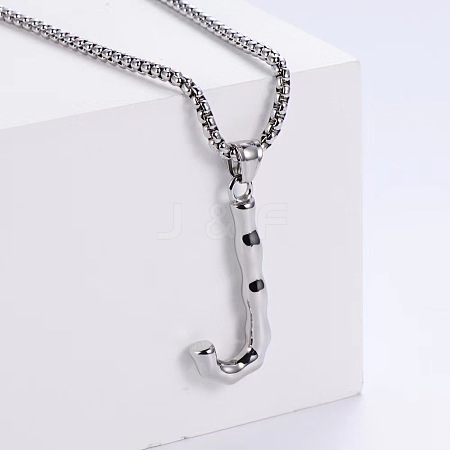 3Pcs Stainless Steel Textured Letter Pendants LW4134-10-1