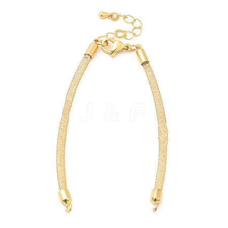 Brass Mesh Chain Link Bracelet Making DIY-B066-01G-01-1