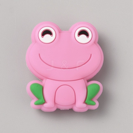 Frog Food Grade Eco-Friendly Silicone Focal Beads SIL-WH0006-29I-1