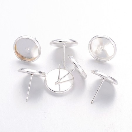 Brass Stud Earring Settings LS-IFIN-Q006-10mm-S-NF-1