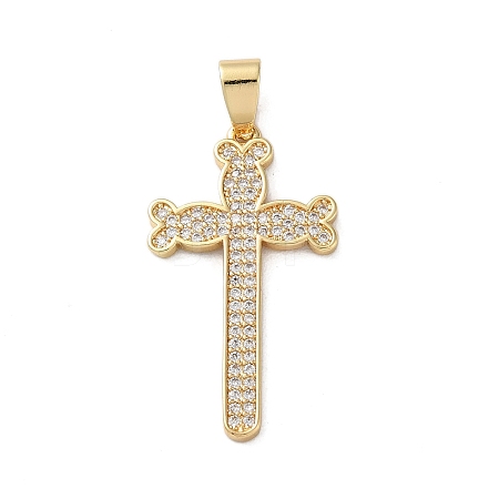 Brass Micro Micro Pave Clear Cubic Zirconia Pendants KK-A212-01D-G-1