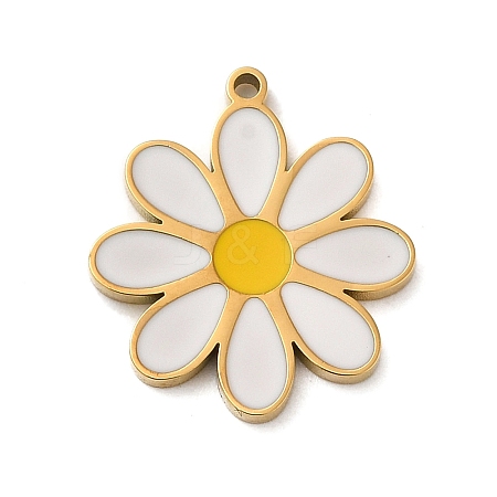 Ion Plating(IP) 304 Stainless Steel Enamel Pendants STAS-Q301-08G-1