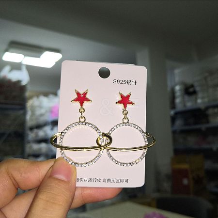 Alloy Rhinestone Stud Earrings for Women WG1FE2D-02-1