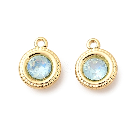 Brass Glass Charms KK-P340-11G-03-1
