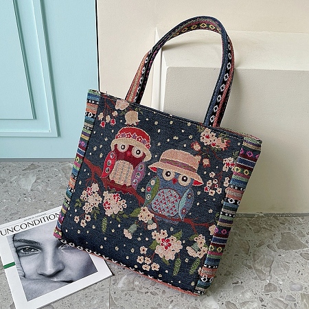 Nylon Canvas Embroidery Shoulder Bags PW-WGE0F3A-04-1