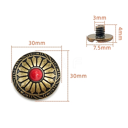 Alloy Decorative Buttons PW-WG1200D-25-1