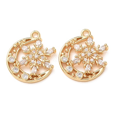 Brass Micro Pave Clear Cubic Zirconia Pendants KK-A304-17G-1