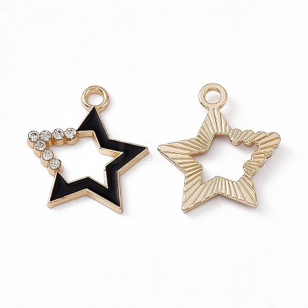 Alloy Rhinestone Pendants PALLOY-P287-09G-02-1