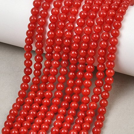 Natural Dyed White Jade Beads Strands GG-CBAEB22-B01-4mm-06-1