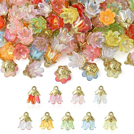 90Pcs 9 Colors Acrylic Pendants OACR-CJ0002-58-1