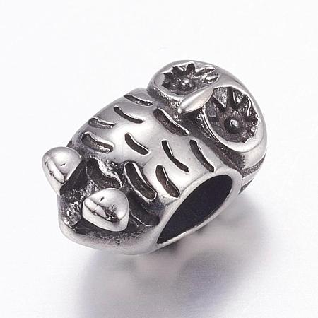 304 Stainless Steel European Beads STAS-P173-078AS-1