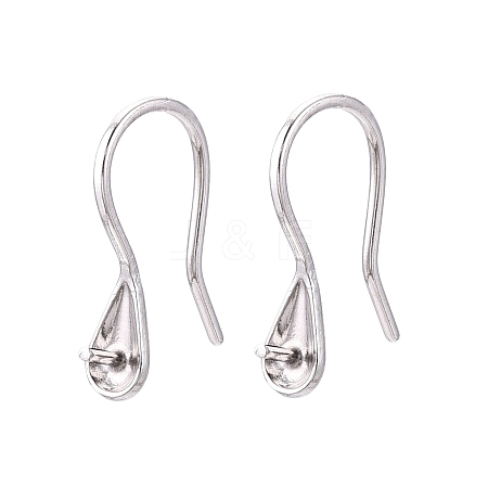 Anti-Tarnish Rhodium Plated 925 Sterling Silver Earring Hooks STER-N016-24P-1