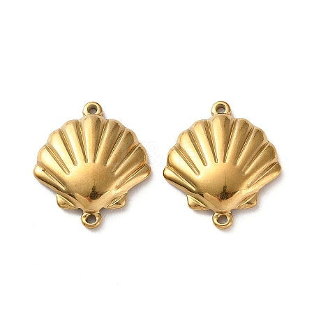 304 Stainless Steel Shell Shape Links Connector Charms STAS-A124-15G-1