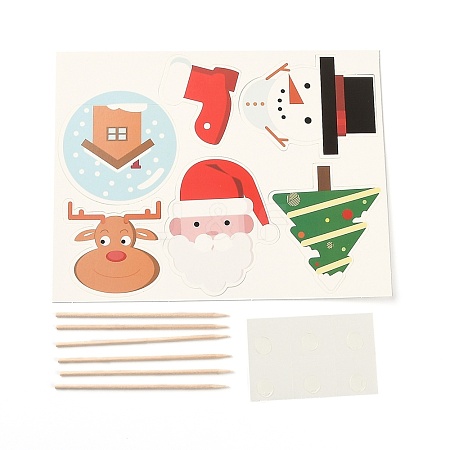 DIY Christmas Theme Paper Cake Insert Card Decoration DIY-H108-13-1