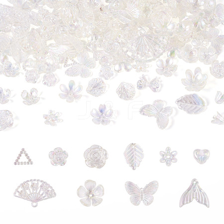 182Pcs 100G Transparent Acrylic Beads OACR-TA0003-66A-1