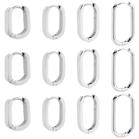 8 Pairs 4 Styles 304 Stainless Steel Huggie Hoop Earrings EJEW-SC0001-76P-1