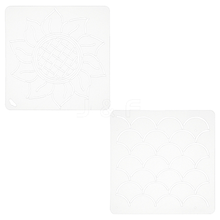 CHGCRAFT 2Sheets 2 Styles Plastic Drawing Painting Stencils Templates DIY-CA0001-87-1