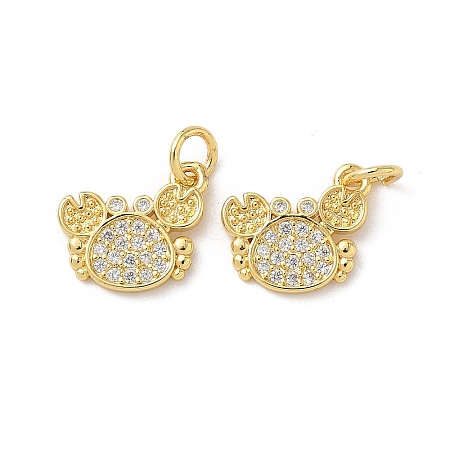 Brass Micro Pave Cubic Zirconia Charms KK-D502-26O-G-1