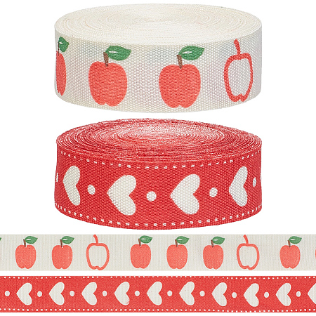 2 Rolls 2 Styles 50% Cotton & 50% Rayon Ribbon OCOR-CY0003-57-1