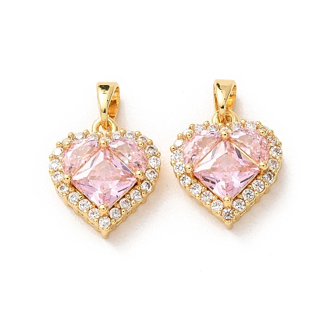 Valentine's Day Brass Micro Pave Clear Cubic Zirconia Pendants KK-A304-24A-G01-1