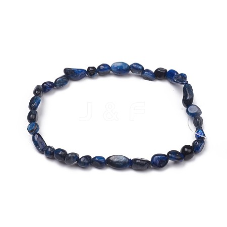 Natural Kyanite/Cyanite/Disthene Stretch Beaded Bracelets BJEW-K213-72-1