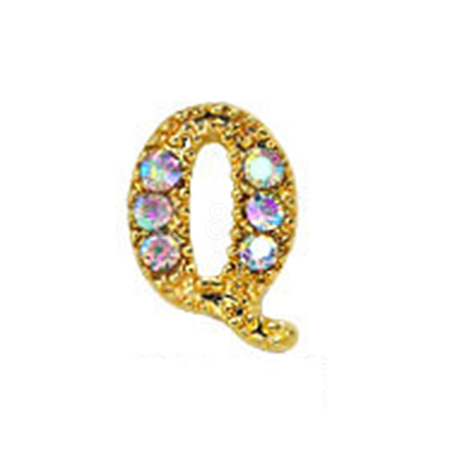 Alloy Gold Rhinetone Letters Nail Stud Cabochons MRMJ-S047-023Q-1