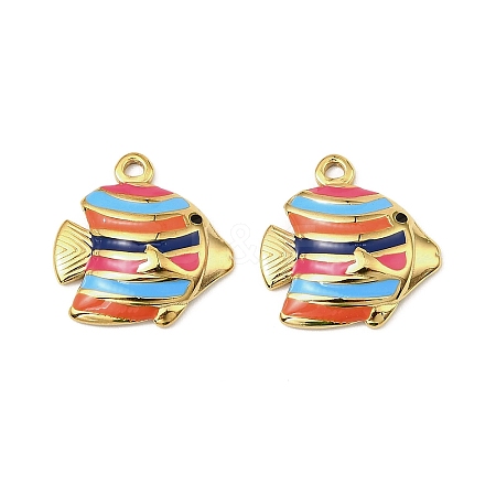 304 Stainless Steel Enamel Pendants STAS-T068-78B-01-1