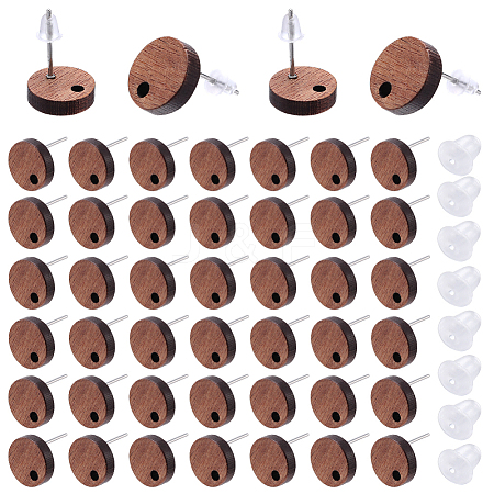 50Pcs Wood Stud Earring Finding FIND-SP0001-19B-1