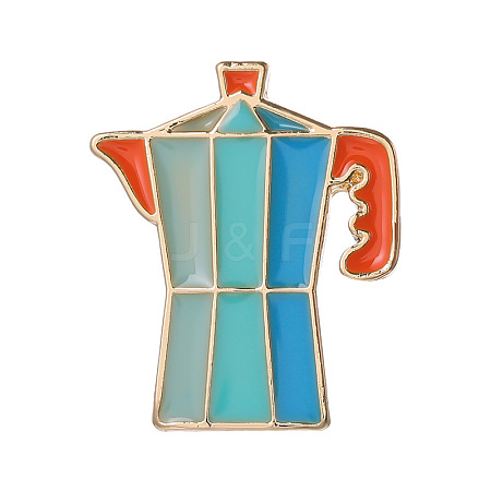 Coffee Kettle Alloy Enamel Brooches WH2-WG03CE3-02-1