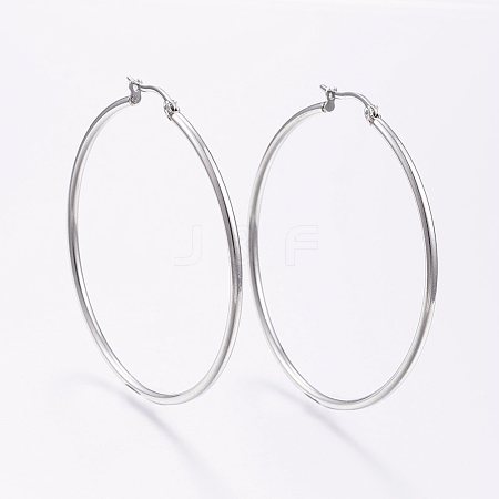 304 Stainless Steel Big Hoop Earrings X-EJEW-F105-04P-1