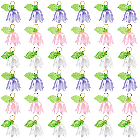 36Pcs 3 Colors Acrylic Charms KY-SC0002-45-1