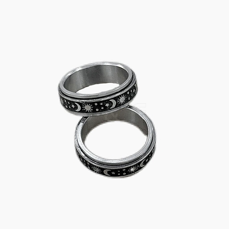 201 Stainless Steel Rotating Fidget Band Ring MATO-PW0001-059B-05-1
