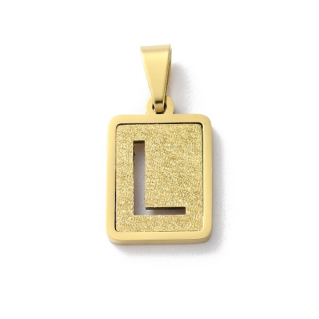 304 Stainless Steel Alphabet Pendants STAS-S152-01G-L-1