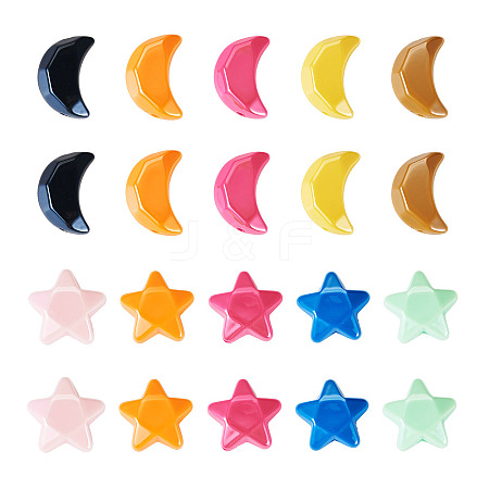 20Pcs 2 Styles Opaque Acrylic Beads OACR-TA0002-98-1
