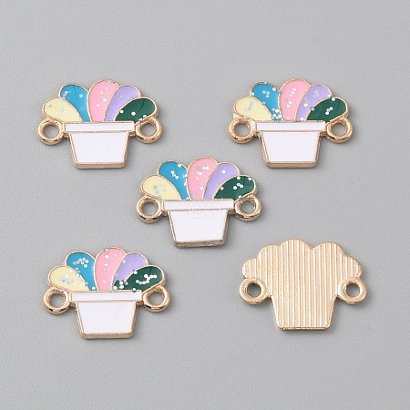 Alloy Colorful Enamel Connector Charms ENAM-CJC0019-01G-1