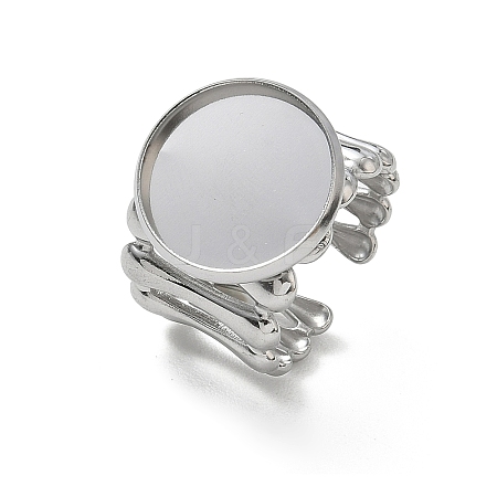 304 Stainless Steel Cuff Ring Components SA-CBA37BC-18E-P-1